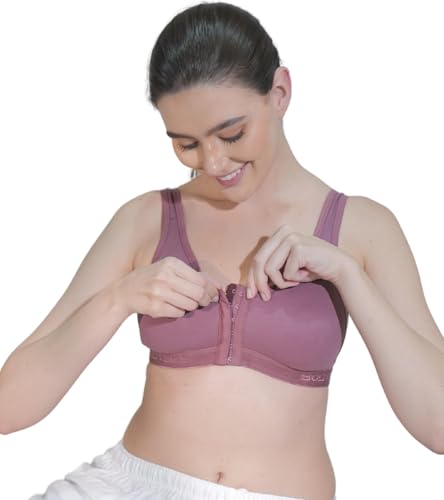 Image of BODYSIZE Front Open Sports Padded Bra for Women - Cotton| Full Coverage, Maximum Support | Non-Wired, Seamless Bra