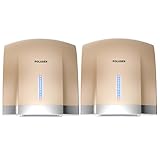 POLASEN Hand Dryers for Bathrooms Commercial Gold Pack of 2 with 2 Pin Plug 110V Automatic Compact High Speed Air Wiper ADA Compliant for Industry Business Restrooms