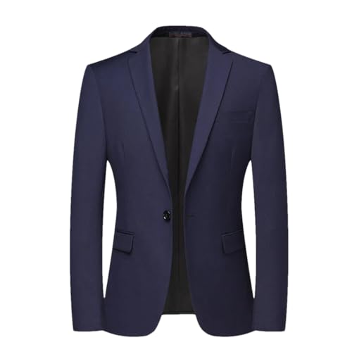 Mens Solid Color Business Suit Jacket Two Button Slim Fit Blazer Prom Wedding Dress Coat