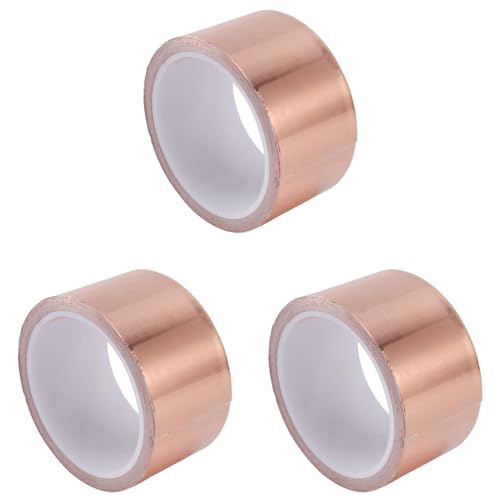 Rouleau de cuivre auto-adhésif 50mm x 10M pour blindage EMI - Lot de 3 pièces