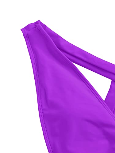 Image of Lilosy Sexy Tie Criss Cross Plunge One Piece Thong Swimsuit High Cut Brazilian Bathing Suit