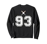 93 numero baseball stile vintage bianco felpa