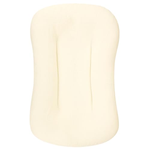 Hooyax Muslin Lounger Cover, Organic Cotton Removable Slipcover for Toddler & Infant, Padded Lounger Floor Seat Cover for Boys & Girls, Large Size 37 x 21 Inch, Beige