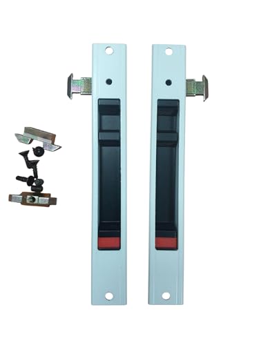 Ferpasa Cierre de Ventana Corredera Rectangular Blanco (Pack 2 uds). Incluye Contracierres, Pestillos y Tornillos.