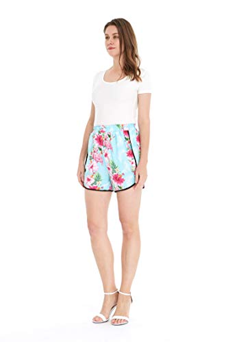 Image of Hawaii Hangover Family Matching Clothes, Pink Hibiscus Vine Turquoise | Family matching Hawaiian outfits, Pink Hibiscus Vine Turquoise, lightweight rayon, machine washable, tropical floral print