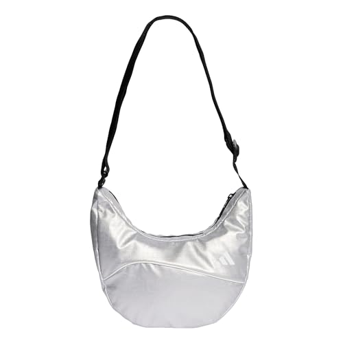 adidas Women's Bolso cruzado Glow, Silver Metallic/White, 1 Talla