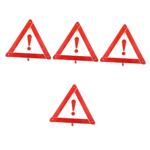 GLEAVI 4 Piezas Kit De Emergencia para Señal De Advertencia con Trípode Extintor Protector De Puerta De Coche Chalecos De Seguridad Adhesivo LED Señal De Advertencia De Parada Luz De