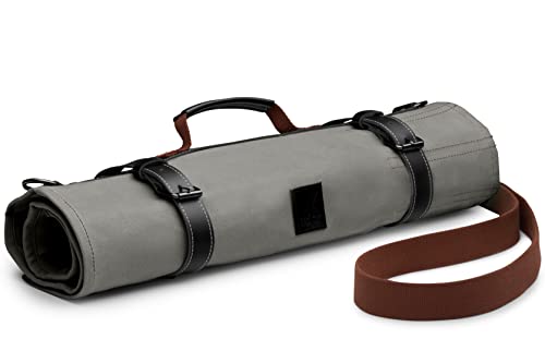 Sunday X Best Premium Chef Knife Bag - Knife Roll Holds 12 Knives - Zipper Storage - Heavy Duty Waxed Canvas Material - Ideal Knife Bag For Professional Chefs And Culinary Enthusiasts (Grey) #TOP5