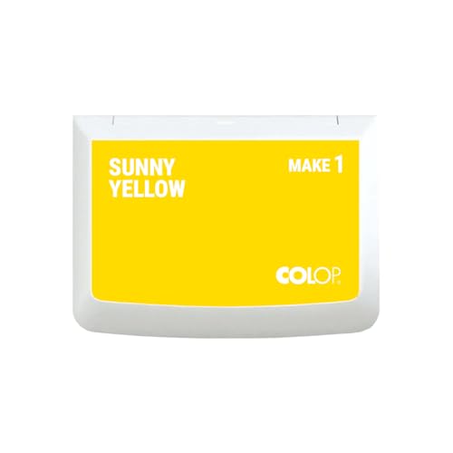 COLOP MAKE 1 almohadilla para sellos, amarillo soleado, 50 x 90 mm, almohadilla para sellos manuales tradicionales y sellos creativos