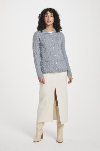 Image of Ladies Buttoned Cabled Cardigan-L