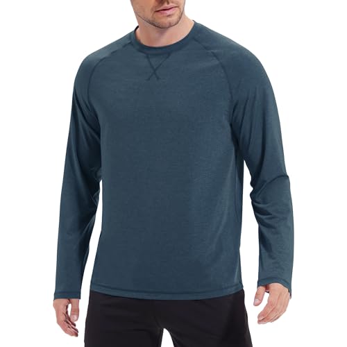Image of Mens Swim Shirts UPF 50+ Sun Shirts Rash Guard Quick-Dry Fishing T-Shirts