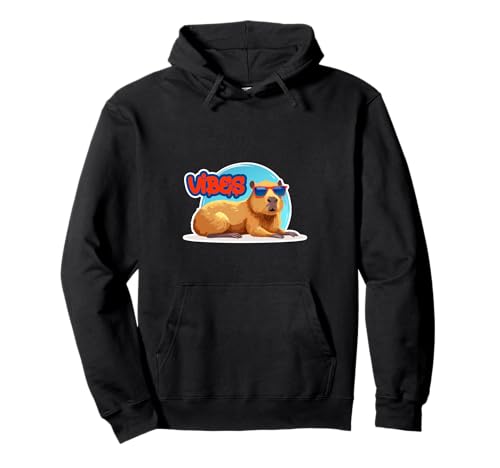Chill Capybara Vibes Gafas De Sol Meme Sudadera con Capucha
