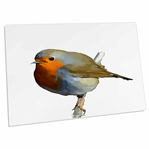 3dRose Taiche - Vector - Robin desk pad grande rojo
