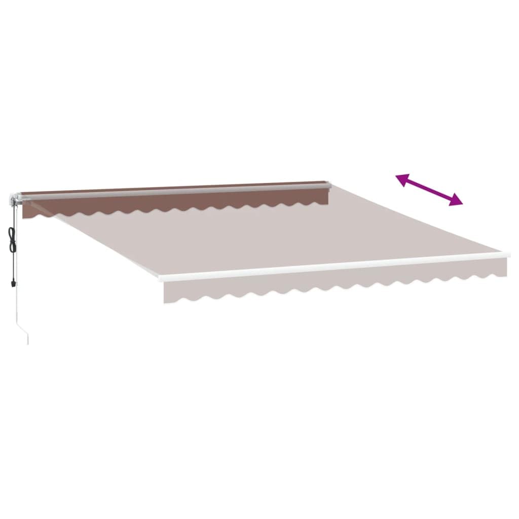 Festnight Store Banne Motorisé 4x3,5 Store banne Electrique avec Télécommande Auvent Rétractable à Bras Repliable pour Balcons Terrasse et Jardin-Marron et blanc-400 x 350 cm