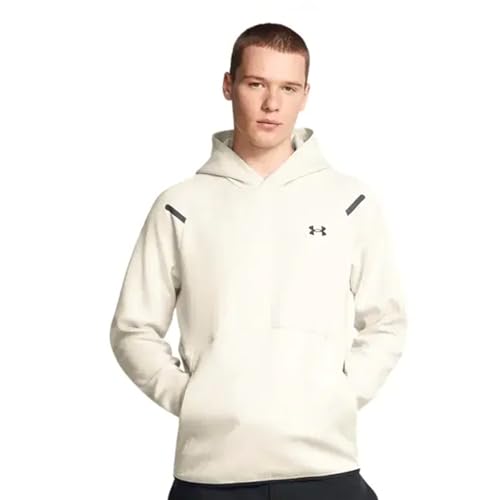 Under Armour UA Unstoppable Felpa con cappuccio da uomo in pile bianco / nero M, Somma Bianco/Nero, M