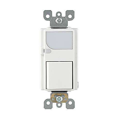 15-Amp 120V AC Combination Decora Switch with LED Guide Light, White - LEVITON 6526-W