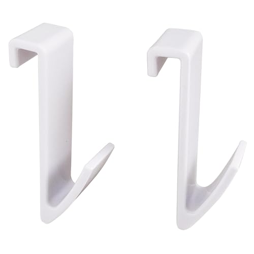 SOMATHERM FOR YOU, Lot de 2 crochets blancs pour sèche-serviette à tube plat - Accessoires pratiques à suspendre pour salle de bain - Idéal pour un...