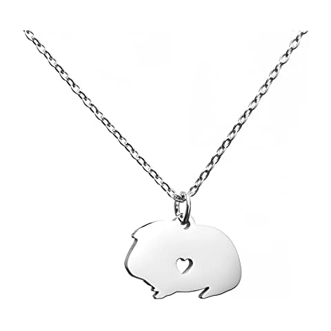 seensea Animal Necklace Pet Pendant Memorial Personalized Charm Unique Gift Lover Jewelry… (Guinea Pig Necklace) Cover