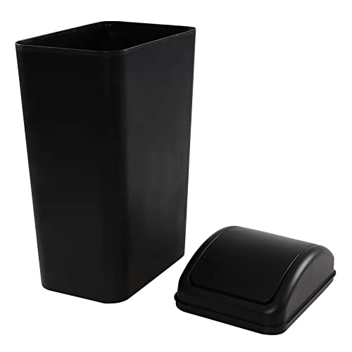 Caneca de basura rectangular 14 L con tapa negra miniatura 7