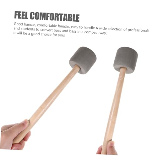 2pcs Drum Mallets con mangos de madera Palillos esenciales de percusión para principiantes y jugadores intermedios para bandas de marcha y uso escolar miniatura 6