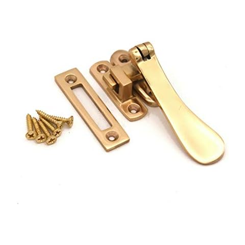 SPOON CASEMENT WINDOW FURNITURE HANDLE HOOK MORTICE VICTORIAN FASTENER 2 FINISH (Polished Brass) Cover