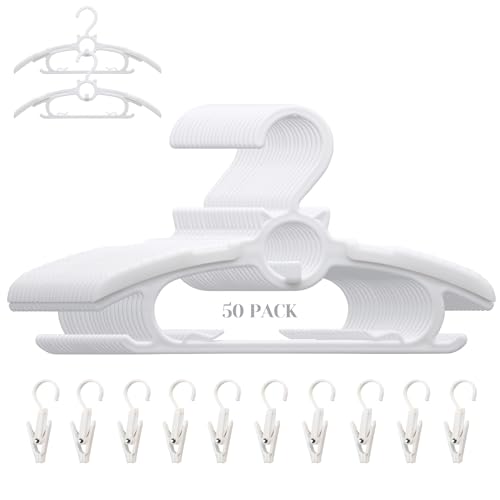 Baby Nursery Closet Hangers, Non-Slip and Extendable Laundry Infant Pant Hanger for Newborn Clothes 50pcs hangers11-14'' Adjustable Children Coat Hanger for Girl Boy Toddler Kids Child