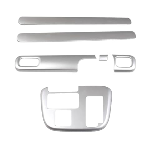 HYJOUM ダイハツ 新型 ムーヴキャンバス LA850S LA860S 内装3点セット センターコンソール カバーガーニッシュ+フロントドアパネル ドアモール+変速レバー カバー (サテンシルバー)