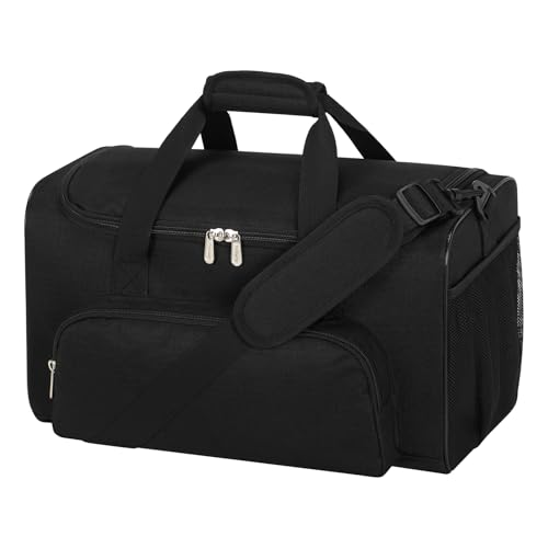 Image of 25L Small Gym Sport Duffle Bag - 17 Inch Weekender Overnight Bag for Travel, Workout, Fitness - Black