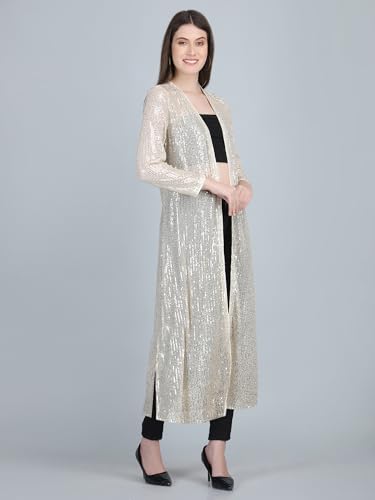 Image of Women's Long Power Net Sequinned Shrug