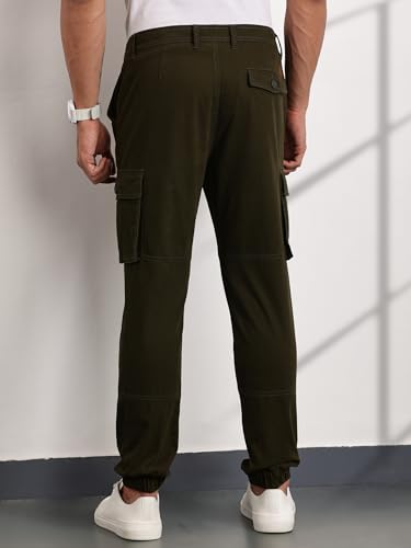 Image of Thomas Scott Men's | Solid | Light Weight | Breathable Fabric | Mid Rise | Regular Fit | Cotton Blend | Button Waist | Chino Trouser | Pants