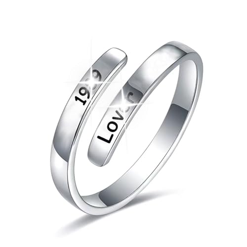 925 Sterling Silver Rings Singer Song Jewelry for Her Word Ring Inspired Music Lover Gifts Fans Gifts Wrap Open Ring Adjustable - Main Image