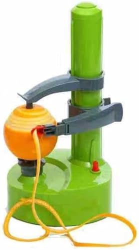 MLTUN MAKAN電動ピーラー、ジャガイモ、リンゴ、果物用の家庭用多機能電動ピーラー、リンゴ、ナシ、ジャガイモ、野菜用のキッチン用品 (グリーン)