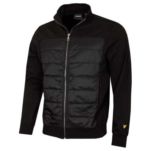 Lyle & Scott Mens Interlock Hybrid Panelled Bomber Jacket - Jet Black - M