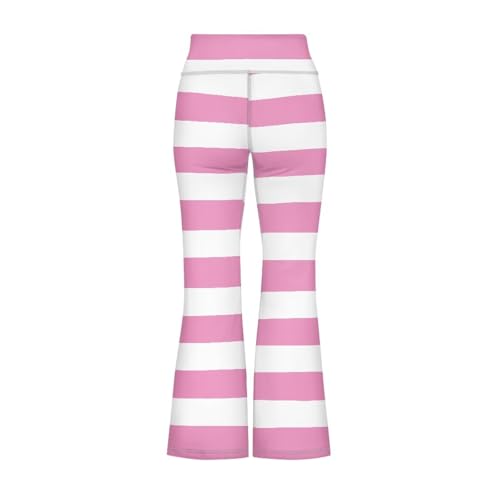 Pink Stripes Girls' Activewear Leggings Cute Flare Leggings for Girls Casual3