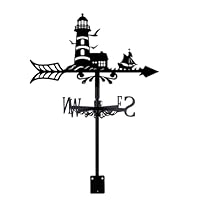 SUPERDANT Leuchtturm Wetterhahn Kleines Boot Wetterhahn fürs Dach Möwen Wetterfahne Bauernhaus Dekorativer Weathervane Den Außenbereich Wetterfahnen Für Hof Scheune Garten Terrassendekor