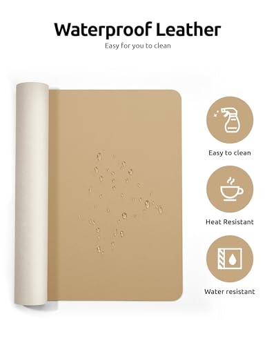 image for YSAGi Leather Desk Protector, Office Mat, Large Mouse Pad, Non-Slip PU