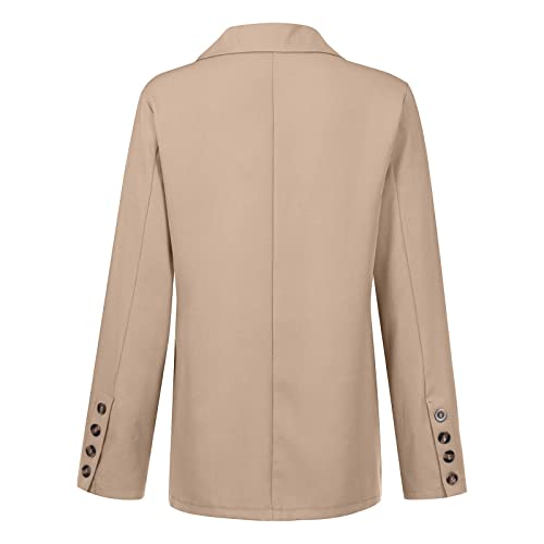 Women's Blazer Open Front Work Office Blazer Button Solid Color Pocket Jacket Blazer Lapel Long Sleeve Cardigans4
