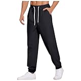 Pantalones de chándal para hombre, pantalones de deporte holgados, pantalones de ocio, pantalones de tela anchos, holgados, pantalones de chándal monocolor, pantalones de relajación, pantalones de