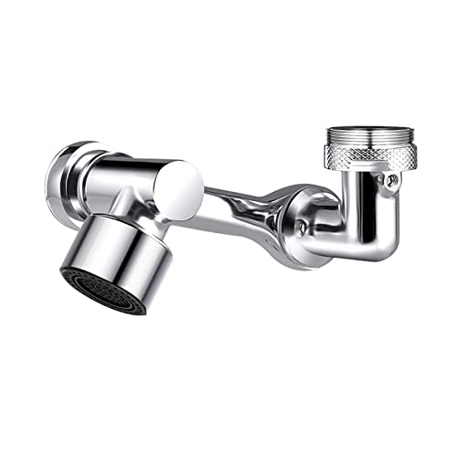 LIAMOS 1080° Large Angle Rotating Sink Faucet Splash Filter Universal Rotating Tap Extender Robotic Arm Faucet Adaptor Bathroom Tools,for Extra Durability(1)