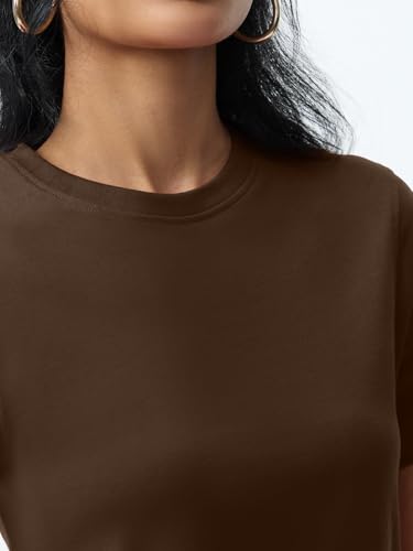 Image of The Souled Store Casual Classics: Women and Girls Short Sleeves Spread Collar Solid Cotton Regular Fit Breathable Lightweight Trendy Everyday T-Shirt