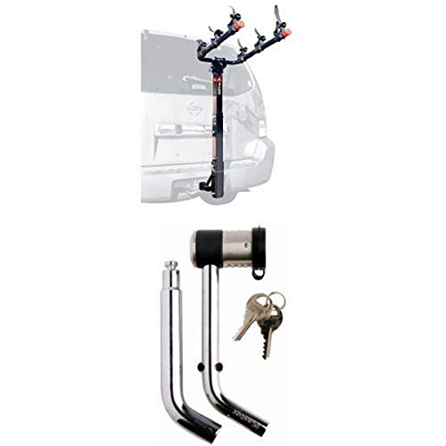 Allen Sports 3-Bike Hitch Mount Rack with 1.25/2-Inch Receiver and Master Lock 2866DATSC Swivel Head Receiver Lock, Chrome
