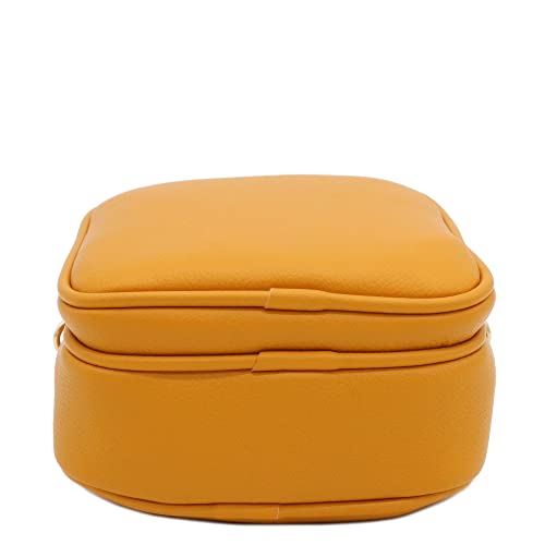 Image of FashionPuzzle Multi Pocket PU Leather Casual Crossbody Bag with Adjustable Strap (Mustard)