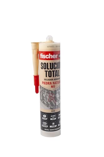 fischer - Solución Total Piedra Natural | Elasticidad Permanente y Curado Rápido | Uso en Fachadas y Juntas Sanitarias | Resistente al Moho e Intemperie | 290ml | Beige