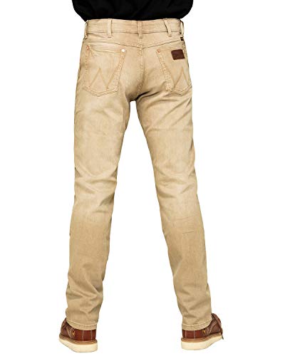 Men's Wrangler Retro® Premium Slim Fit Straight Leg Jean in Tan
