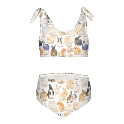 Wusikd Bunnies Colors Girls Swimsuits Two Piece Swimwear Bikini Set for for Girls Size 3T - Main Image