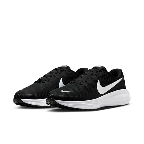 Nike Men's Revolution 8 Road Running Shoes, Black/White-Black, 11 Extra Wide