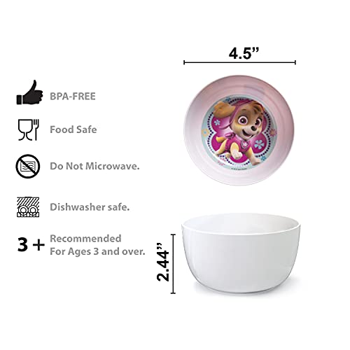 Image of zak! PAW Patrol Skye - 5-Piece Dinnerware Set - Durable Plastic & Stainless Steel - Includes Tumbler, 8-Inch Plate, 6-Inch Bowl, Fork & Spoon - Suitable for Kids Ages 3+