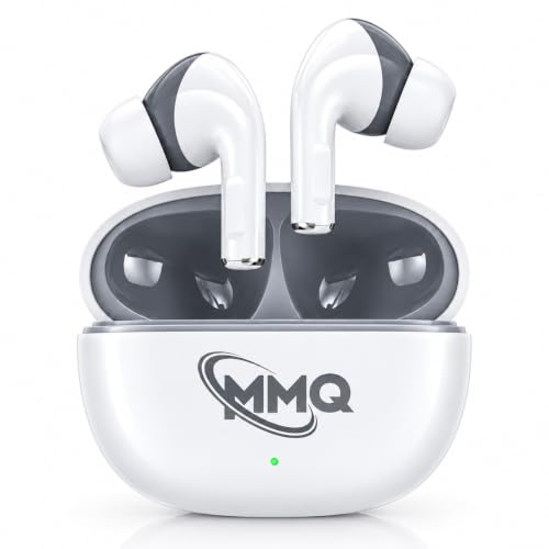 Image of MMQ Ear Buds Wireless Luckypod White Color with Bluetooth V 5.3.0 & with Type C Fast Charging, 90 Hours Playtime, Isolation & Clear Calls, Bluetooth Earbuds with IPX4.5 TWS Earphones