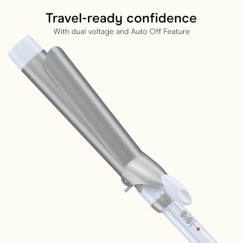 Image of Conair Double Ceramic 1 1 /2-In. XL Barrel Curling Iron, Blue /Silver | Extra-long 6-in. barrel (1.5 In.) styles big soft waves on medium to long hair