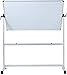 VIZ-PRO Double-Sided Magnetic Mobile Whiteboard, 48 x 36 Inches, Aluminium Frame and Stand